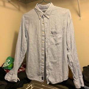 A&F blue/white striped Button Down